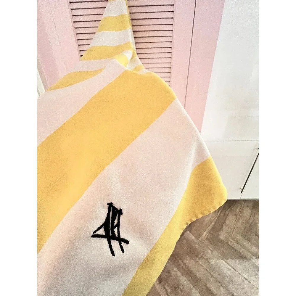 Dock & Bay Quick Dry Towel Yellow White Stripe Beach 100% Recycled 63